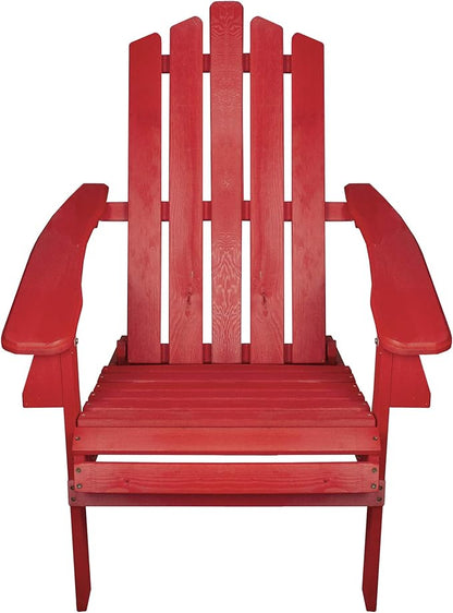 Northlight 36" Red Classic Folding Wooden Adirondack Chair