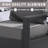 Outdoor Aluminum Furniture Set, 3-Piece Patio Conversation Set, 2 Swivel Chairs and 1 Sofa, All-Weather Metal Frame - Photo 6