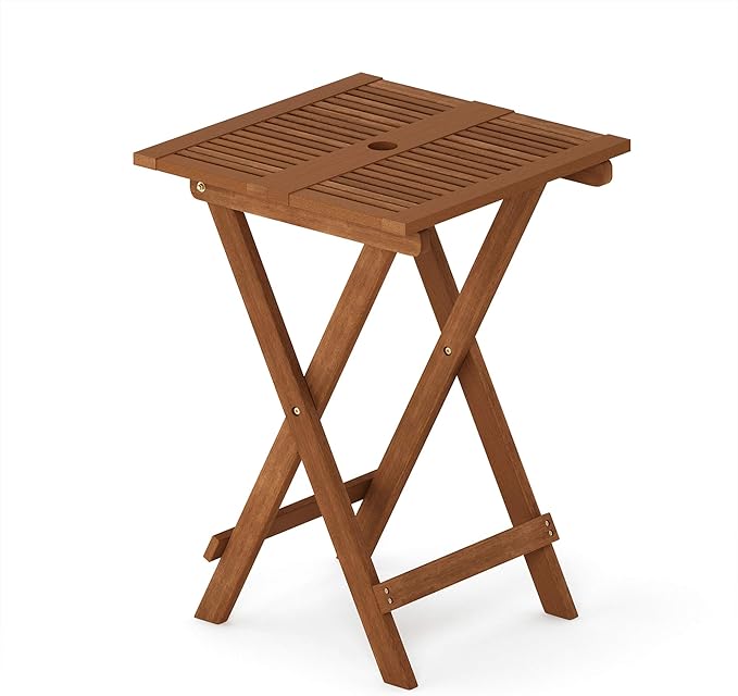 Furinno FG18065 Tioman Hardwood Patio Furniture Folding Table in Teak Oil, Large, Natural - Photo 7