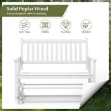Tangkula 2 Person Outdoor Glider Bench, Poplar Wood Patio Swing Glider Loveseat with Armrests, Slatted Seat & Backrest - Photo 7