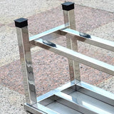 304 Stainless Steel Metal Garden Benches for Outdoors Weatherproof Park Bench Backless Outdoor Benches for Patio Lawn - Photo 6