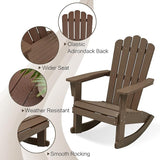 Psilvam Adirondack Rocking Chair Set of 2, Eco-Friendly Wood-Style Outdoor Patio Rocker - Heavy Duty 350 lbs Capacity - Photo 5