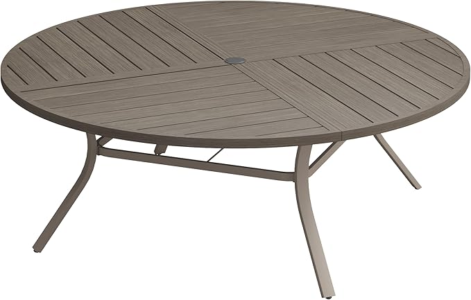 DIFY 63" Round Outdoor Patio Dining Table for 8-10 - Photo 1