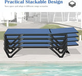 Domi Outdoor Lounge Chair, Aluminum Plastic Patio Chaise Lounge with Side Table & 5 Position Adjustable Backrest & - Photo 8