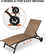 Crestlive Products Outdoor Chaise Lounge Chairs with Wheels Set of 2 - Photo 5