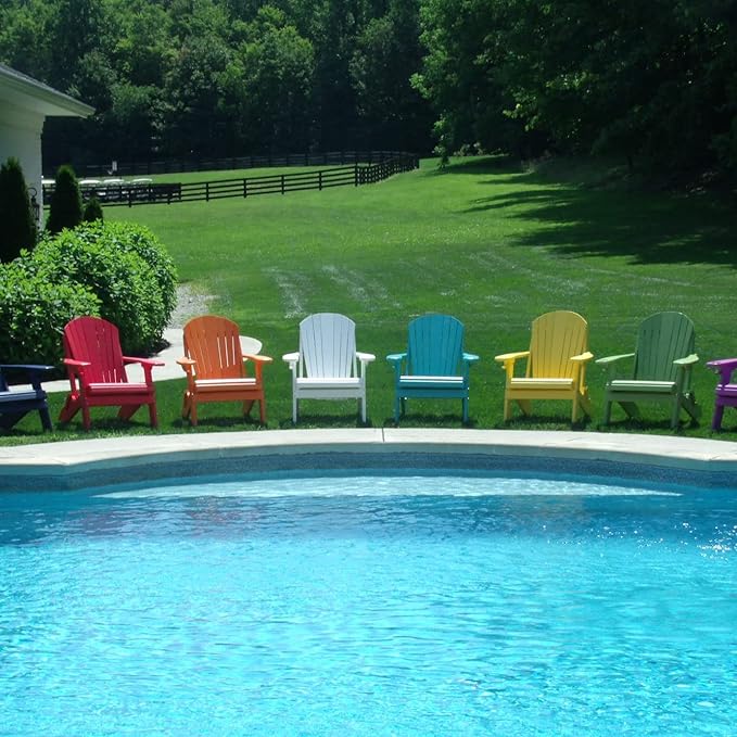 Furniture Barn USA Poly Folding Adirondack Chair, Red