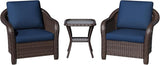 3 Piece Patio Wicker Bistro Set, 2 All-Weather Use Outdoor Wicker Chairs with PE Rattan Side Table, Ideal for Porch - Photo 7