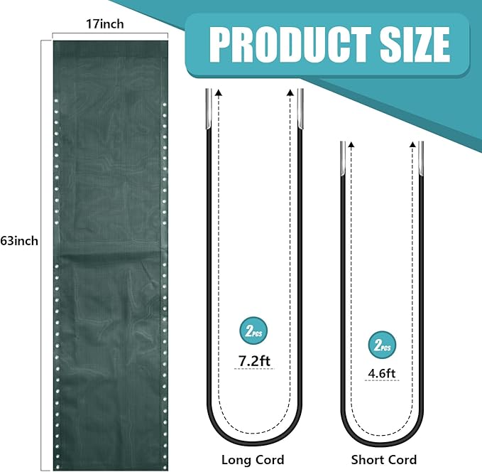 Queekay Chair Replacement Fabric with 4 Bungee Cord Lounge Chair Cloth Mesh Repair Kit for Patio Recliner Outdoor Lawn - Photo 2