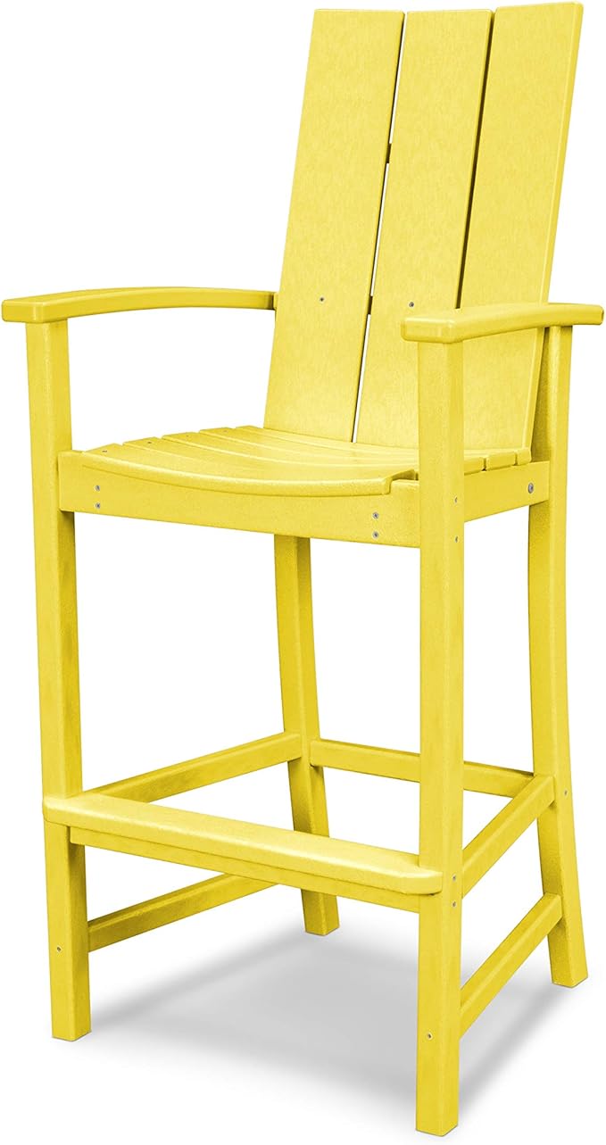 POLYWOOD® Modern Adirondack Bar Chair, Lemon