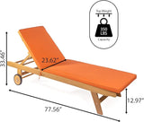 JONATHAN Y LNG1000C Mallorca 77.56"x23.62" Modern Classic Adjustable Acacia Wood Chaise Outdoor Lounge Chair with - Photo 3