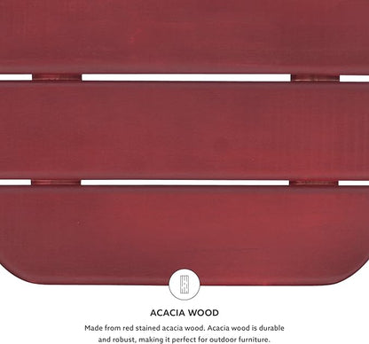 Linon Adirondack End, Red Table, 18.11 x 18.5 x 18.11