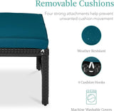 Best Choice Products Set of 2 Wicker Ottomans, Multipurpose Outdoor Furniture for Patio, Backyard, Additional Seating - Photo 6