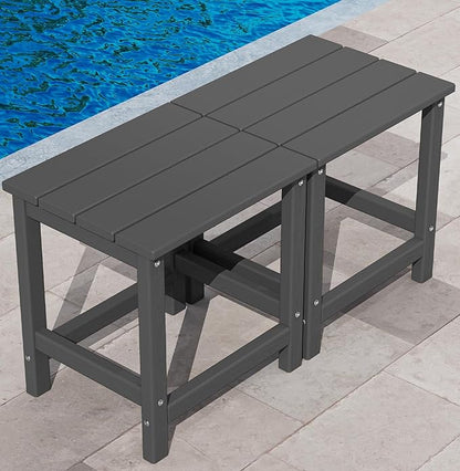 KINGYES Adirondack Outdoor Side Tables Set of 2, Gray