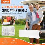 VEVOR Plastic Folding Bench, 6ft Portable Folding Bench, Smooth High Density Polyethylene Waterproof Outdoor Bench - Photo 4