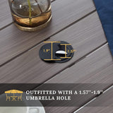 VICLLAX Round Patio Table with Adjustable Umbrella Hole, All Weather Outdoor Round Dining Table for Lawn Garden - Photo 4