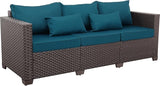 Outdoor Couch 3 Seater Sofa Outdoor Furniture Deep Seat High Backrest Patio Couch with Non-Slip Cushions and Waterproof - Photo 7