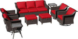 9 Pieces Patio Conversation Furniture Set - 1 Sofa, 2 Ottomans, 4 Swivel Chairs, 2 Side Tables - Photo 8