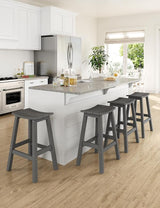 Weatherproof Bar Stools Set of 4, 28" Height Outdoor Bar Stools Holds up to 400 lbs, Saddle Seat - Photo 2
