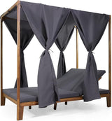 Christopher Knight Home Kinzie Outdoor DAYBED, Dark Grey + Teak Finish - Photo 1