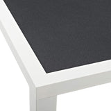 Modway Stance 91" Outdoor Patio Modern Spray Stone Glass Aluminum Dining Table in White Gray - Photo 6