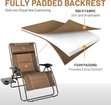 TIMBER RIDGE Oversized Zero Gravity Chair, 33In Wide XXL Zero Gravity Reclining Chair with Side Table - Photo 8