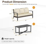 SUNVIVI OUTDOOR Patio Sofa with Coffee Table, All Weather Rattan Outdoor Patio Couch with Removable Cushions - Photo 2
