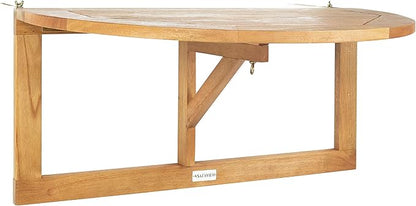 Safavieh PAT7045A Outdoor Collection Owens Natural teak wood Balcony Hanging Half Table