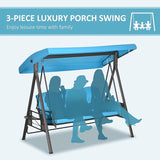 Outsunny 3-Seat Patio Swing Chair, Outdoor Porch Swing Glider with Adjustable Canopy, Removable Cushion - Photo 6