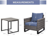 Rilyson Wicker Outdoor Patio Chairs Set - 3 Piece Rattan Patio Furniture Bistro Chairs Set with Waterproof Wicker - Photo 2