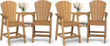 Ciokea Tall Adirondack Chairs Set of 4, HDPE Outdoor Adirondack Bar Stools with Double Connecting Tray - Photo 1