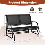 Tangkula 2 Person Patio Glider, Outdoor Swing Bench Rocker Glider Loveseat Chair with Heavy-Duty Steel Frame - Photo 3