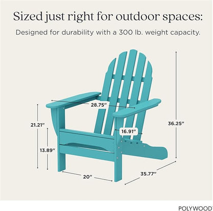 POLYWOOD AD4030AR Classic Outdoor Adirondack Chair, Polyethylene, Aruba