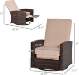 Outsunny Outdoor Wicker Swivel Recliner Chair, Reclining Backrest, Lifting Footrest, 360° Rotating Basic - Photo 3