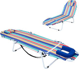 LILYPELLE Folding Chaise Lounge Chair with Mattress, 5 Position Beach Chair with Face Hole - Photo 1
