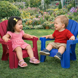 Little Tikes Kids Garden Chair 4 Pack in Blue, Outdoor Toddler Activity Adirondack Chairs for Picnic, Garden, Patio - Photo 5