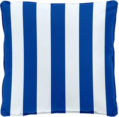 BrylaneHome 20" Square Throw Pillow - Patio & Outdoor - Water, Stain & Fade Resistant - Bright Cobalt Cabana