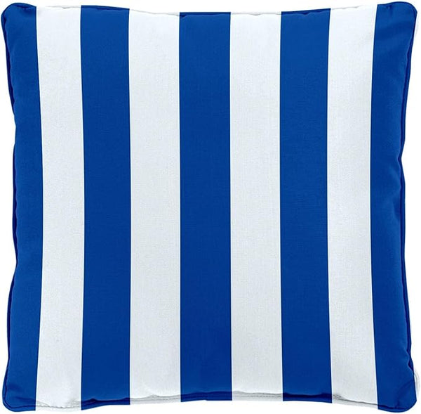 BrylaneHome 20" Square Throw Pillow - Patio & Outdoor - Water, Stain & Fade Resistant - Bright Cobalt Cabana - Photo 1