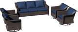5 Pieces Patio Conversation Furniture Set - 1 Sofa, 4 Swivel Chairs - Photo 6