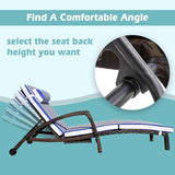 Chaise Lounge Chairs Outdoor Set of 2, Comfy Outside Wicker Patio Pool Lounge Chair w/ 5 Adjustable Back Angle - Photo 4