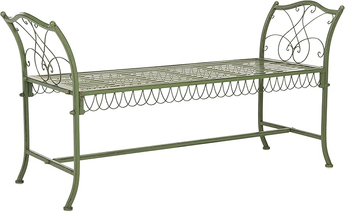 Safavieh Outdoor Collection Jovanna Antique Green 2 Seat Bench