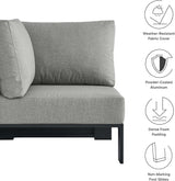 Modway Tahoe Aluminum Outdoor Sectional Corner Chair Gray with Weather-Resistant Cushions - Photo 7