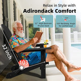 Folding Adirondack Chair, HDPE Plastic Black Adirondack Chairs Weather Resistant - Photo 4