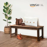 VINGLI Outdoor Wood Bench, 48" Outdoor Bench Patio Wooden Bench Garden Bench Outdoor Backless Bench for Deck Patio - Photo 2