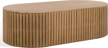 SAFAVIEH Couture Outdoor Patio Furniture Collection - Arielle Solid Wood Oval Coffee Table, Fully Assembled (CPT5001)