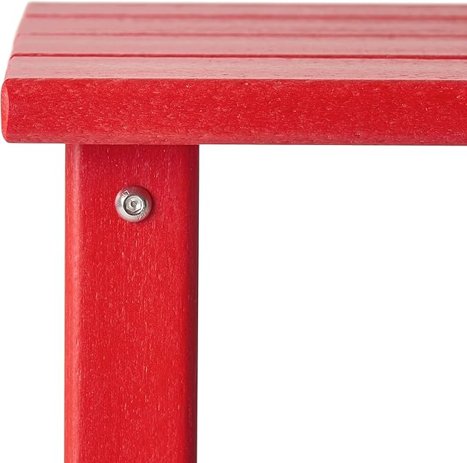 WestinTrends Malibu Square Outdoor Side Table for Adirondack Chair, Red