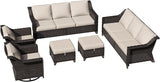 6 Pieces Patio Conversation Furniture Set - 2 Sofas, 2 Swivel Chairs, 2 Ottomans - Photo 7