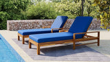 Polibi Acacia Wood Outdoor Lounge Chair with 3-Position Adjustable Backrest - Photo 7