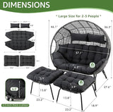 NICESOUL Indoor Outdoor Double Egg Chair with Footrest Padded Cushion - Photo 3