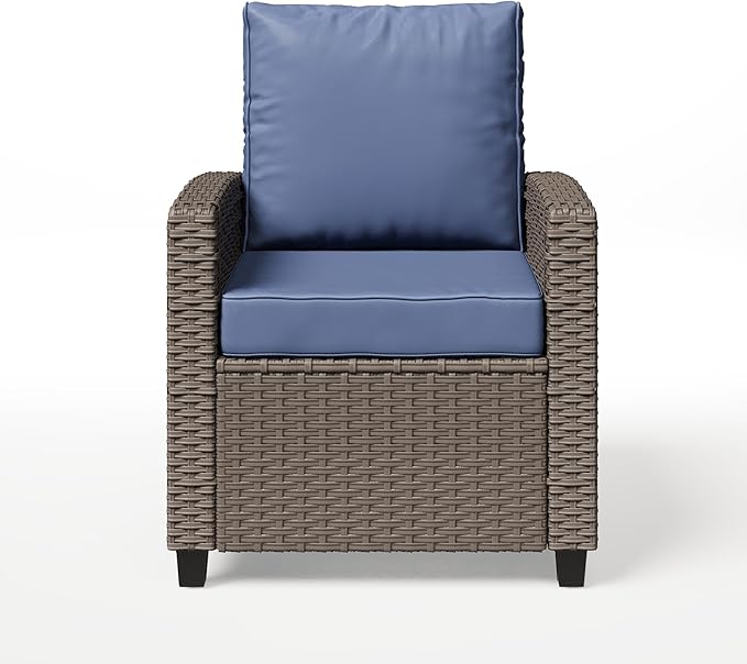 2 Pieces Patio Furniture Set, Outdoor Wicker Chairs Set of 2, All Weather High Back Rattan Chairs - Photo 7
