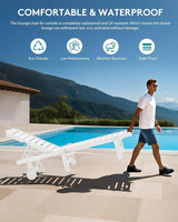 SERWALL Outdoor Chaise Lounge Set of 2 with 9FT Patio Umbrella - Photo 9